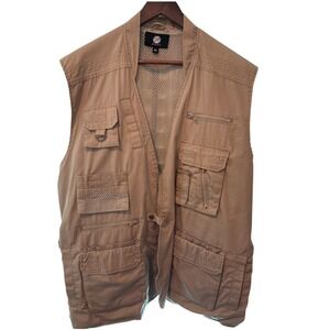 Rothco Outdoor Vest Mens 2XL Tan Multi Pocket Fishing Hunting Utility Sleeveless
